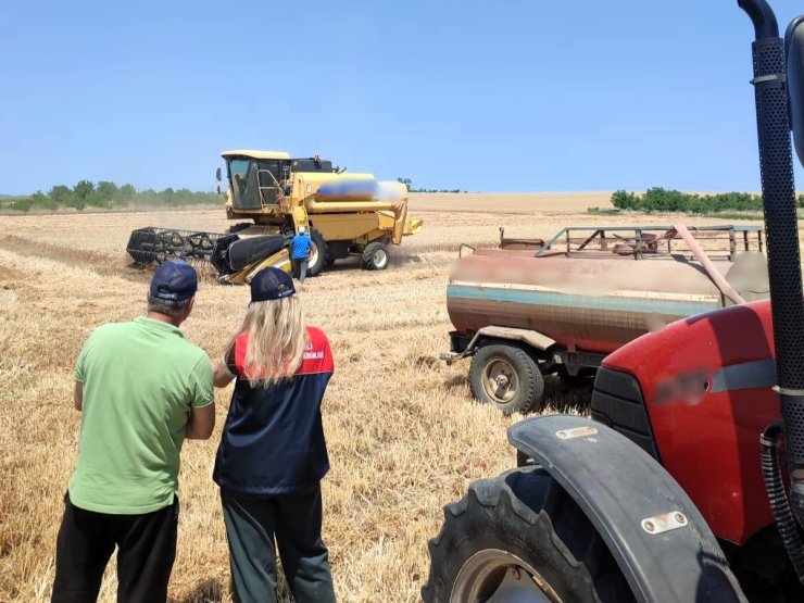 Kırklareli’nde hasat kontrolleri sürüyor