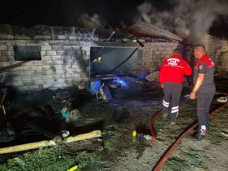 Yalvaç’ta besihane yangını: 14 küçükbaş hayvan ve 50 hindi telef oldu