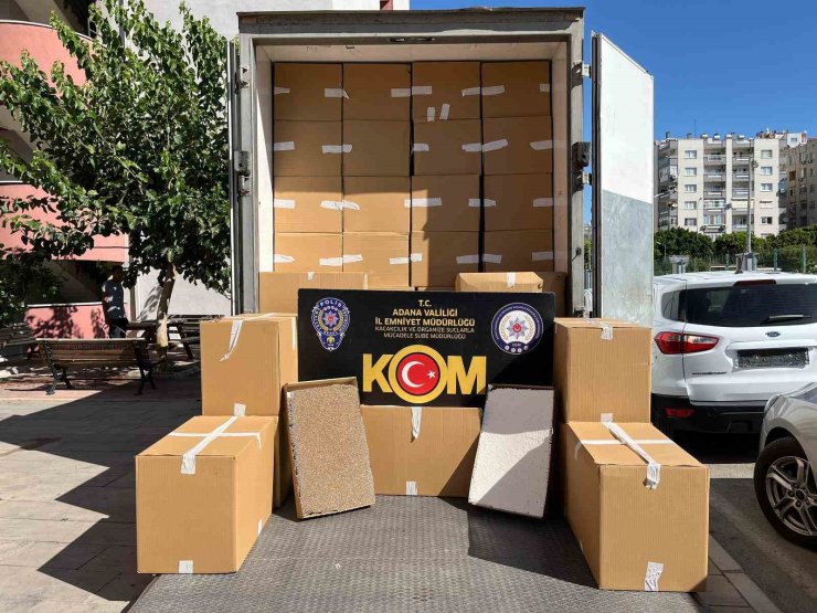 Adana’da 17 milyon TL değerinde kaçak sigara ele geçirildi