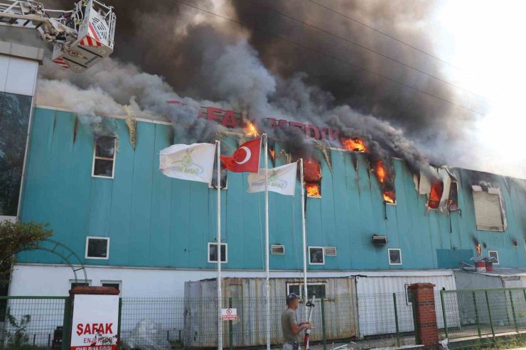 Bolu’da medikal fabrikasında yangın çıktı
