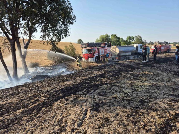 Gönen’de kırsal alanda çıkan arazi yangını söndürüldü