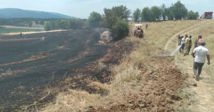 Kastamonu’da tarlalda çıkan örtü yangını söndürüldü