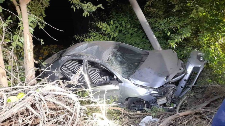 Tarlaya düşen otomobildeki 6 kişi yaralandı