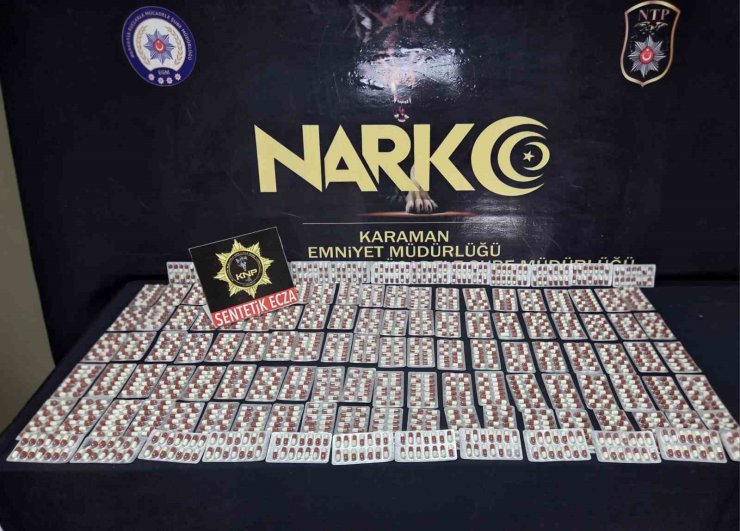 Karaman’da bin 752 adet uyuşturucu hap ele geçirildi