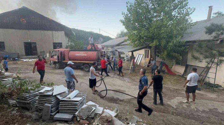 Eğirdir’de trafodaki tellere temas eden sincap, 1 depo ile 2 dönümlük araziyi küle çevirdi