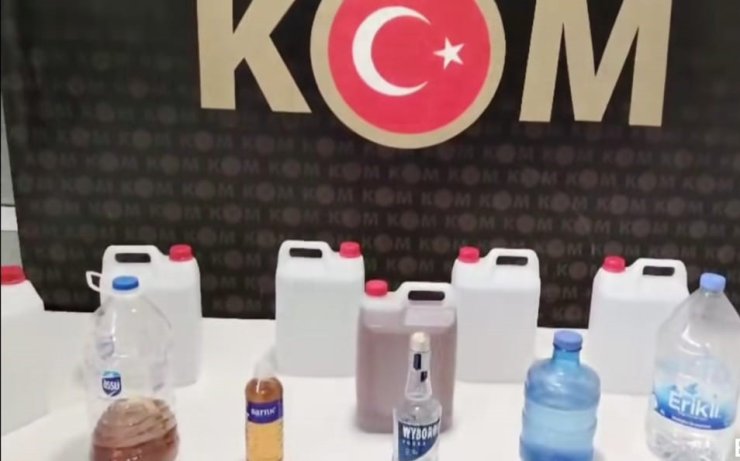 Kütahya’da sahte içki operasyonu, 50 litre alkol ele geçirildi