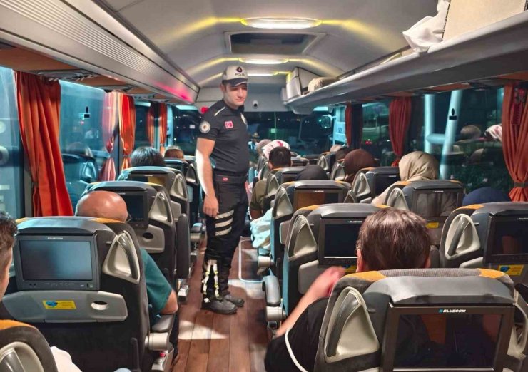 Otobüslerde emniyet kemeri denetimi yapıldı