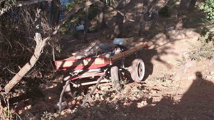 Karaman’da at arabası şarampole yuvarlandı: 4 yaralı