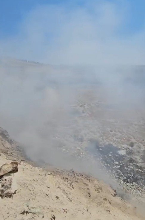 Çöplükte çıkan yangın korkuttu