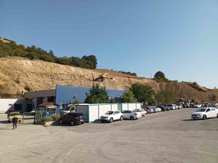 Araç muayene istasyonunda heyelana karşı önlem