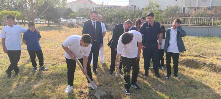 Tekirdağ’da liseliler fidan dikti