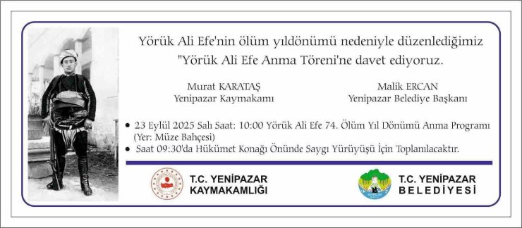 Yenipazar’da Yörük Ali Efe 74. ölüm yıl dönümünde anılacak