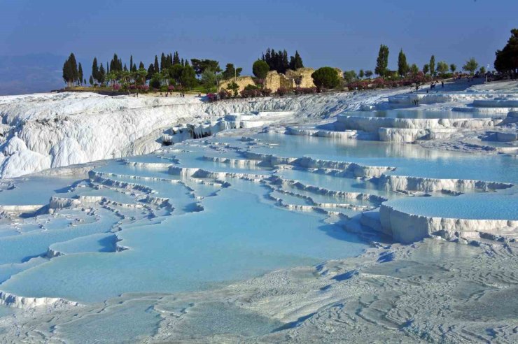 Beyaz cennet Pamukkale için karanlık tablo