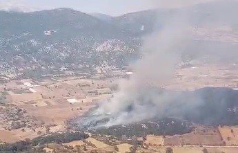 Burdur’da tarlada çıkan yangın ormanlık alana sıçradı