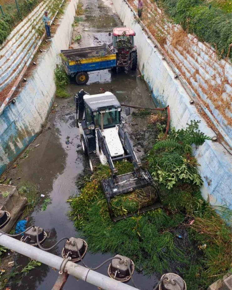 Söke Belediyesi’nden Yenikent Deresi’nde temizlik çalışması