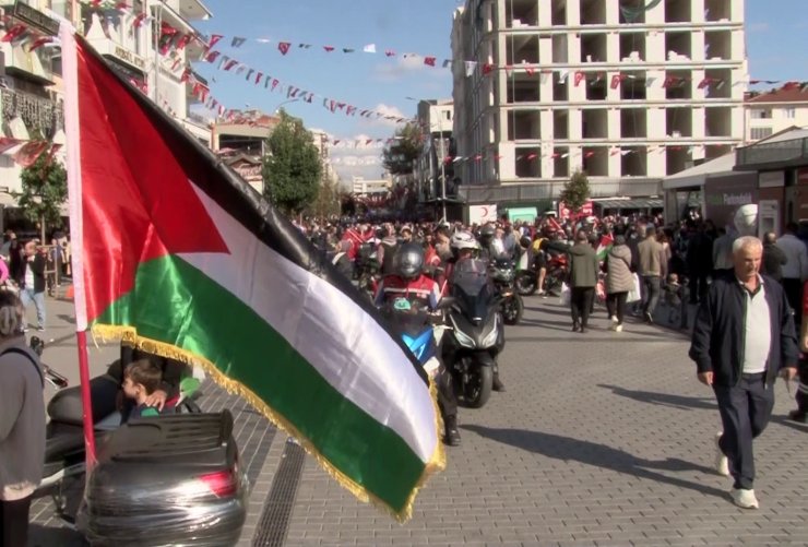 2 bin motorcu Gazze’deki zulme dikkat çekti