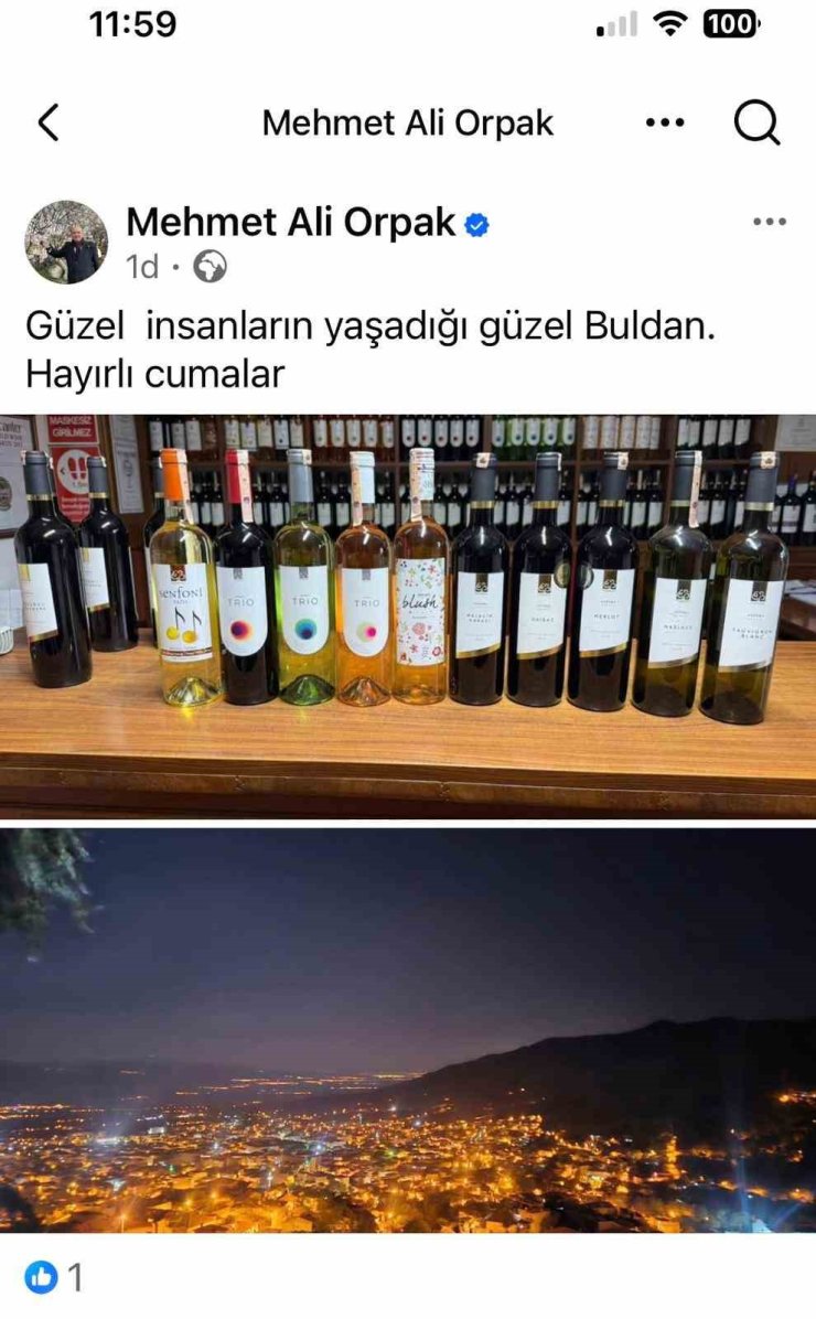 Belediye başkanından alkollü cuma paylaşımı