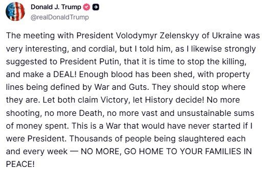Trump’tan Zelenskiy görüşmesi hakkında açıklama: "Ona bir anlaşma yapma zamanının geldiğini söyledim"