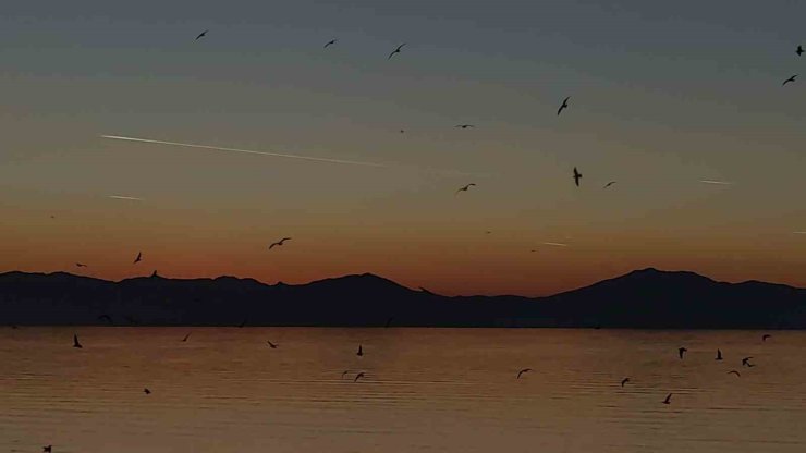 Van semalarında kartpostallık akşam: Uçaklar, kuşlar ve kızıl günbatımı büyüledi