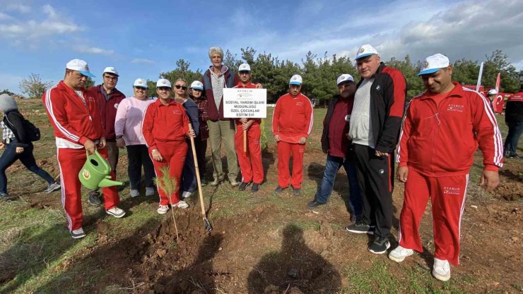 Ayvalık’ta ertelenen fidan dikim etkinliğine ilgi yoğun oldu
