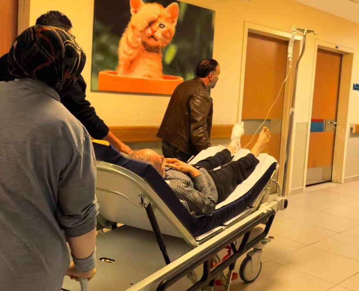 Odun kesmek isterken, ayağını kesti