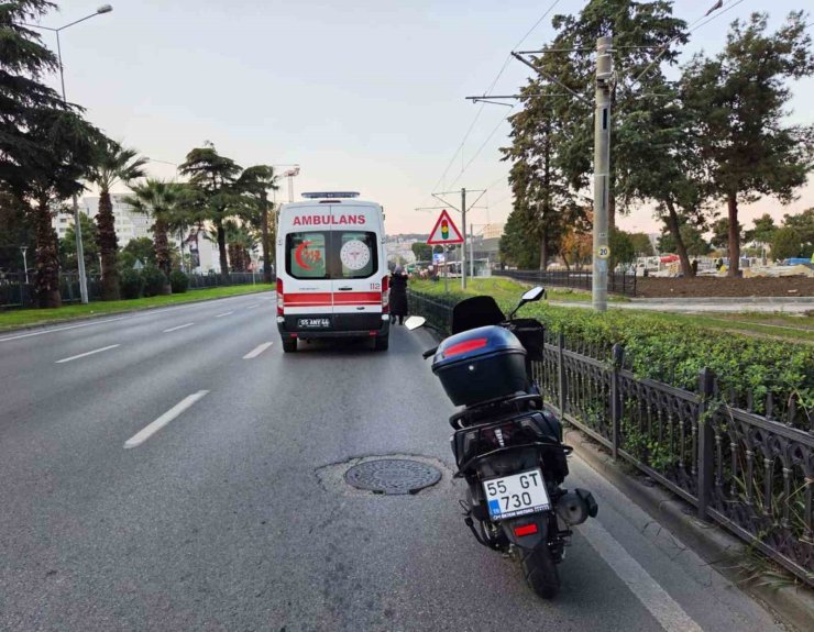 Samsun’da motosiklet otomobile çarptı: 1 yaralı