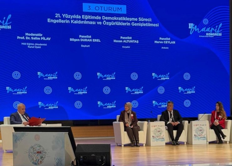 Sınıf öğretmeni Erel II. Maarif Kongresi’nde sunum yaptı