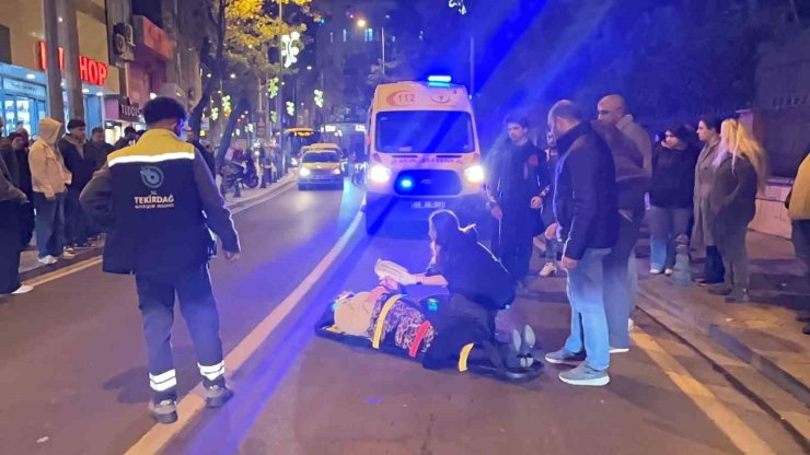 Tekirdağ’da motosikletin çarptığı kadın yaralandı