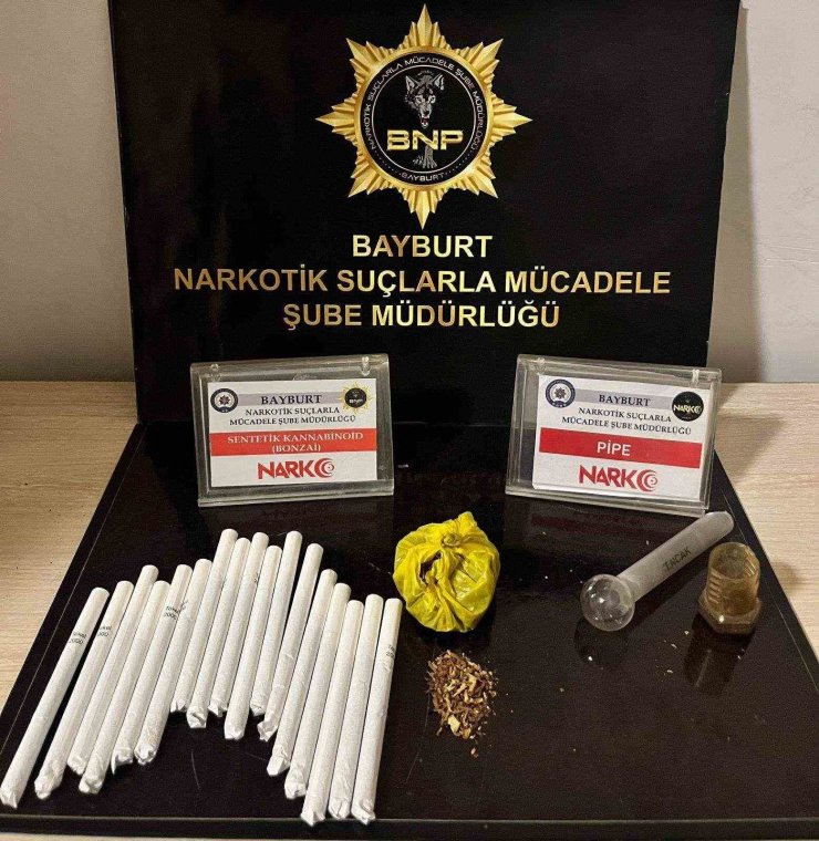 Bayburt’ta yapılan uyuşturucu operasyonunda bonzai ve lyrica ele geçirildi