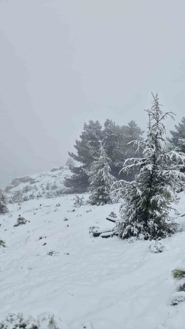Muğla’da Göktepe beyaza büründü