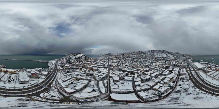 Giresun’da kar sonrası kartpostallık manzaralar ortaya çıktı