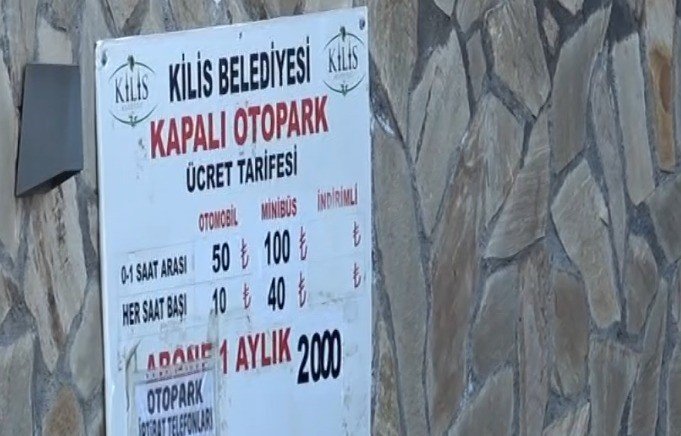 Kilis Belediyesine ait kapalı otoparkta yüzde 100 zam