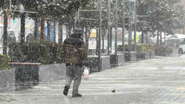 Arnavuköy’de kar yağışı
