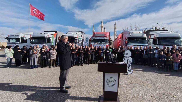 Şanlıurfa’dan Gazze’ye 6 tır insani yardım malzemesi gönderildi
