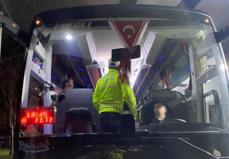 Manisa’da terminallerde otobüslere emniyet kemeri denetimi