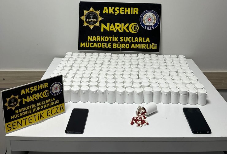 Akşehir’de 10 bin 550 adet uyuşturucu hap ele geçirildi: 2 tutuklama