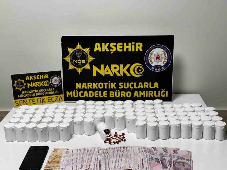 Akşehir’de uyuşturucu operasyonu: 5 bin 500 hap ele geçirildi