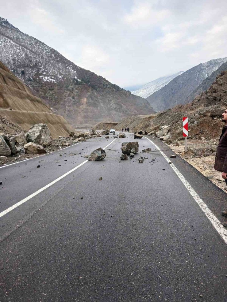 Artvin-Şavşat Karayolu’nda heyelan