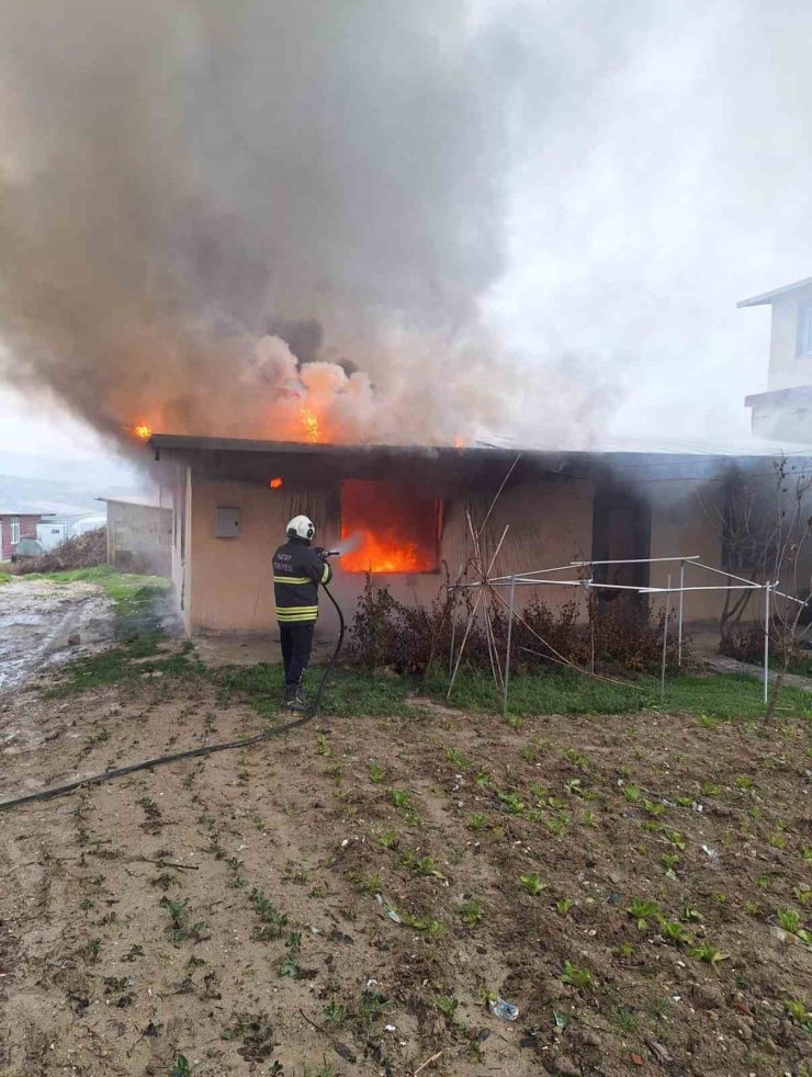 Altınözü’nde ev yangını