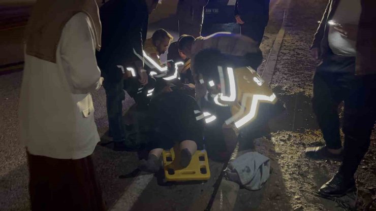 Karşıya geçmek isterken otomobilin çarptığı kadın ağır yaralandı