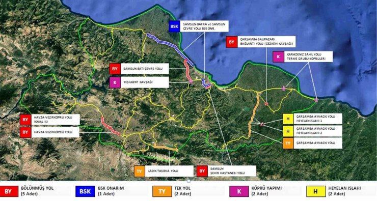 Samsun’a 27 milyar TL’lik yol yatırımı