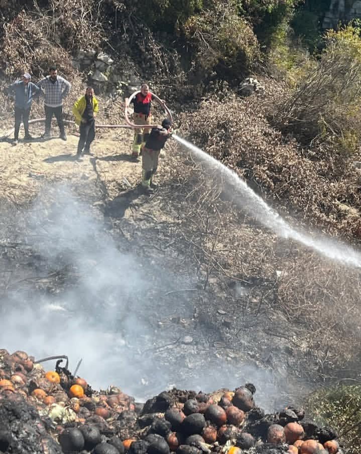 Samandağ’da bahçede çıkan yangın büyümeden söndürüldü