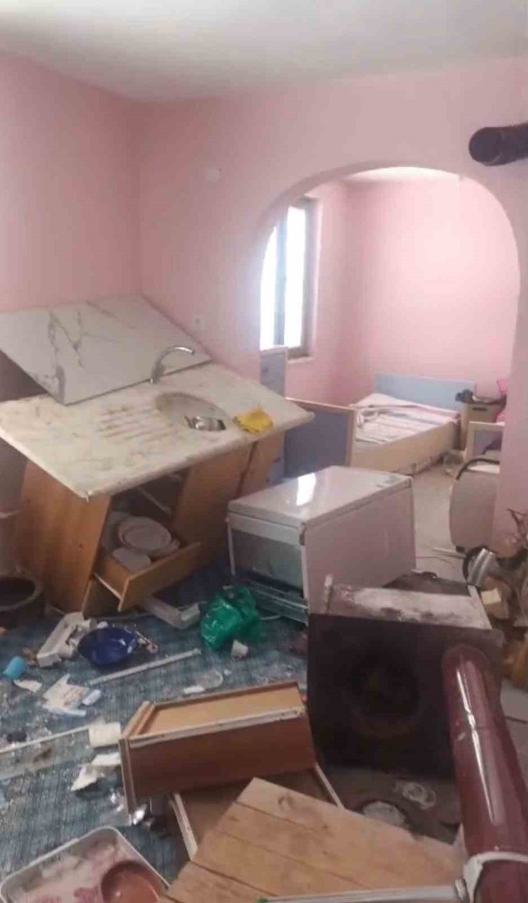 Trabzon’da yayla evine giren ayı ortalığı savaş alanına çevirmiş