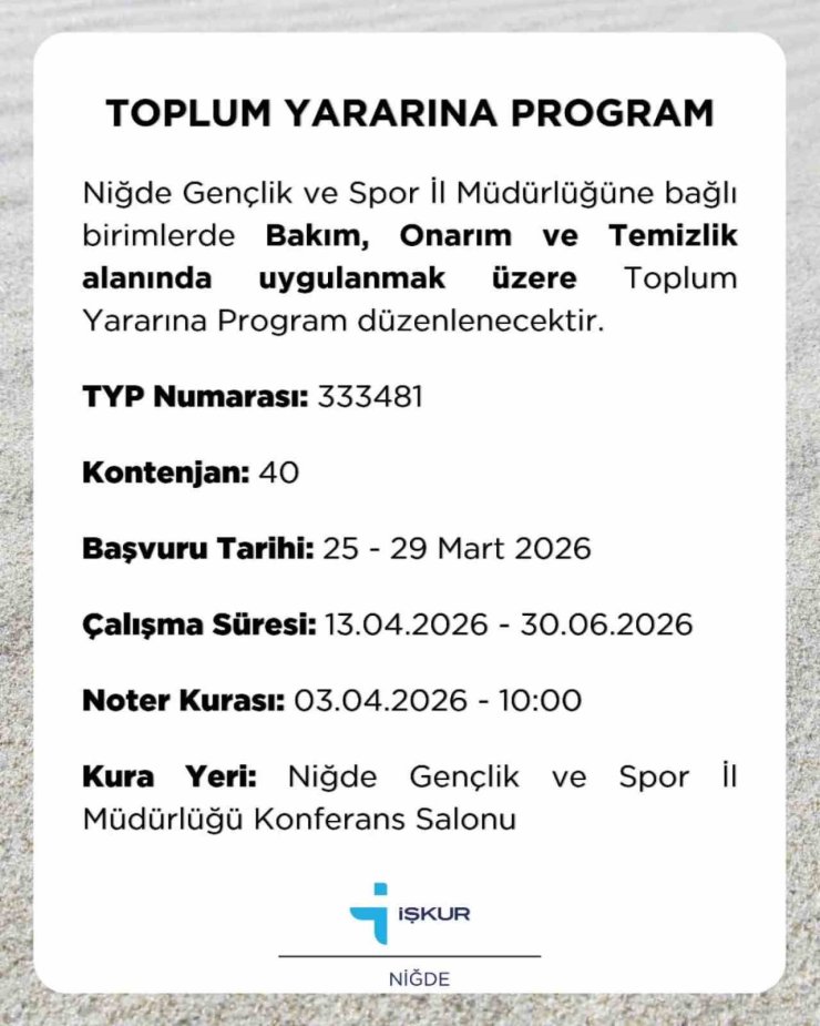 Niğde’de kamu kurumlarına 4 daimi, 110 geçici personel alımı yapılacak