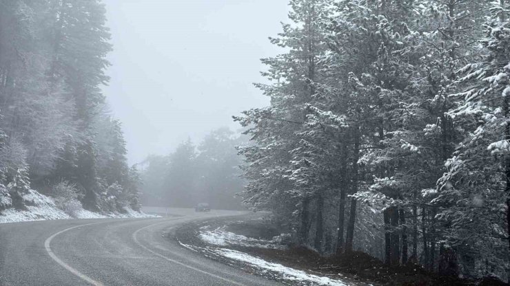 Kütahya’nın Domaniç Dağı’nda kar yağışı