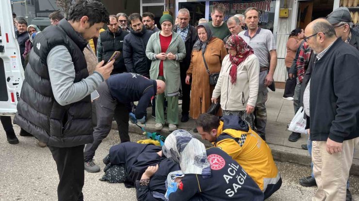 Ordu’da otomobilin çarptığı yaya yaralandı: Kaza anı kamerada