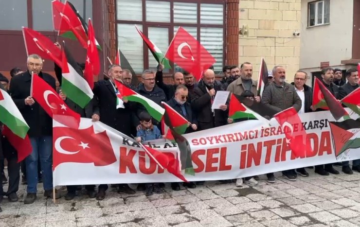 Ardahan’da İsrail’in Filistinli esirleri hedef alan "idam yasası" protesto edildi