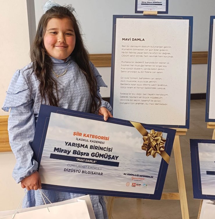 "Su Verimliliği Seferberliği" yarışması şiir dalı Türkiye birincisi Hisarcık’tan