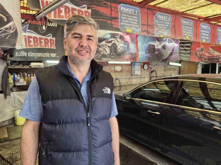 Havalar ısındı oto yıkamacıların işi arttı