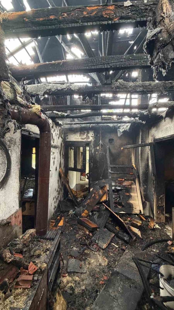 Yangında ev sahibi dumandan etkilendi, mahsur kalan kedi ekiplerce kurtarıldı
